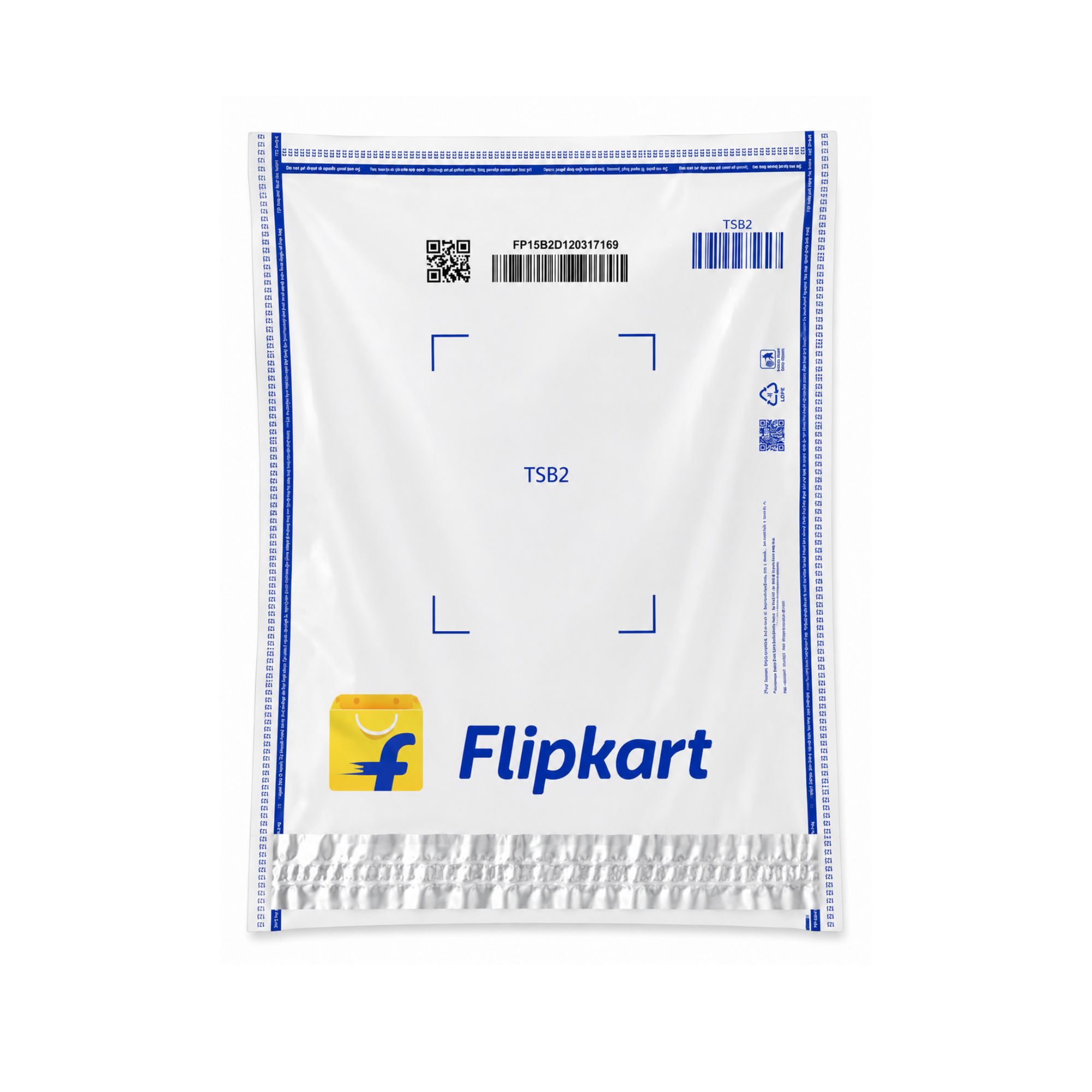 flipkart branded with bracode transparent non pod polybag double seal