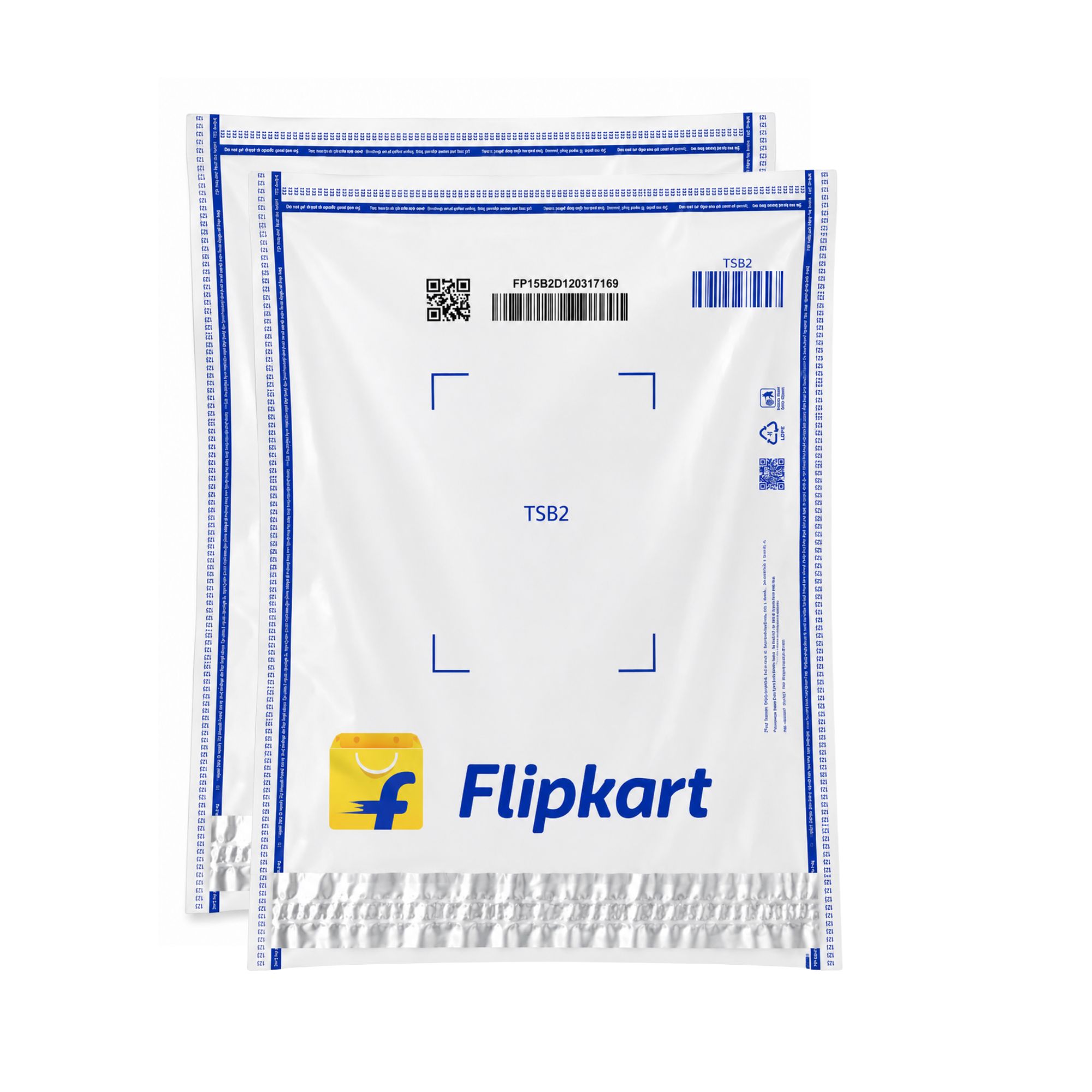 flipkart branded with bracode transparent non pod polybag double seal
