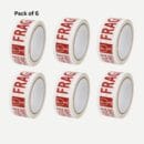 pack of 6 fragile handle with care tape