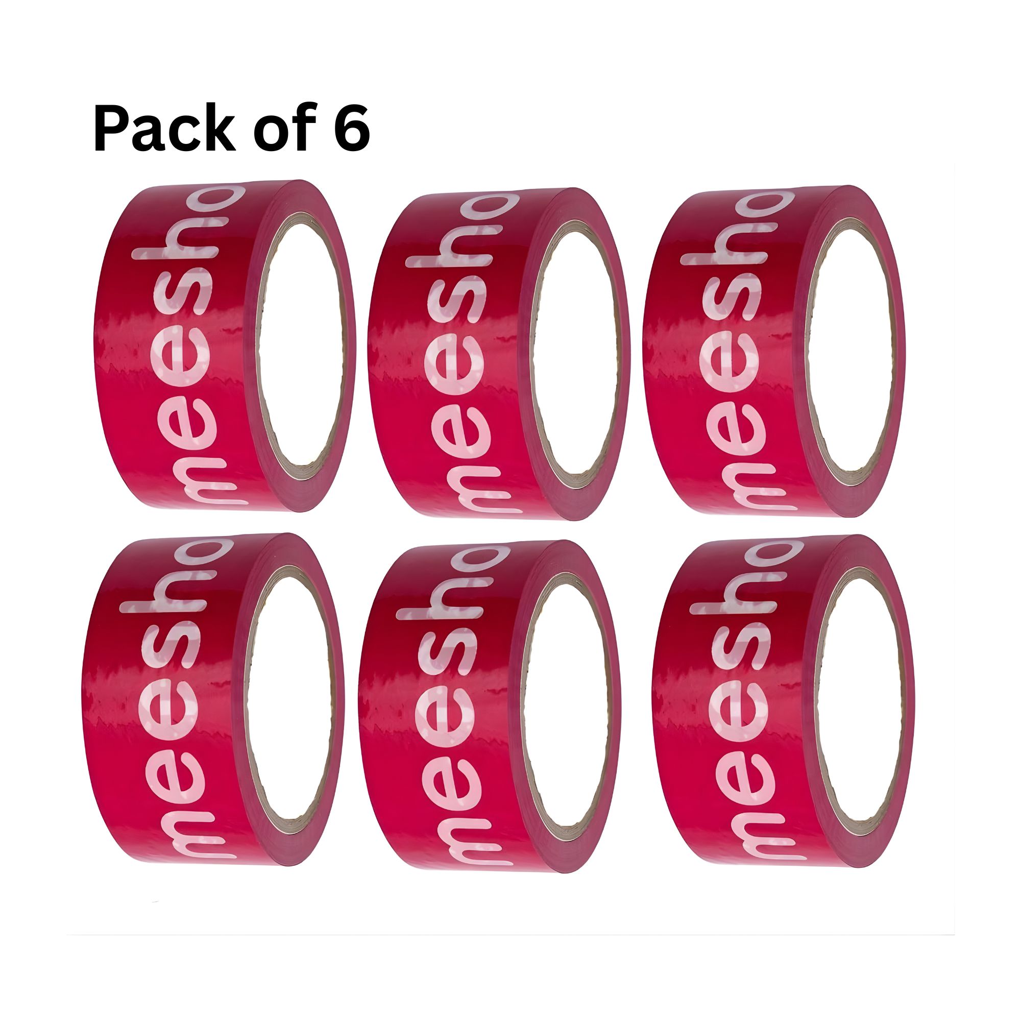 Meesho Branded tape – Pack of 6 (65 Meter) | 2 Inch Adhesive Tape for Packaging, Shipping & Courier Boxes