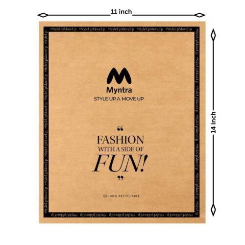 11x14 Myntra Branded Recyclable Kraft Paper Courier Bag | Eco-Friendly E-commerce Packaging Poly Mailer | Fashion Shipping Bag with Secure Seal