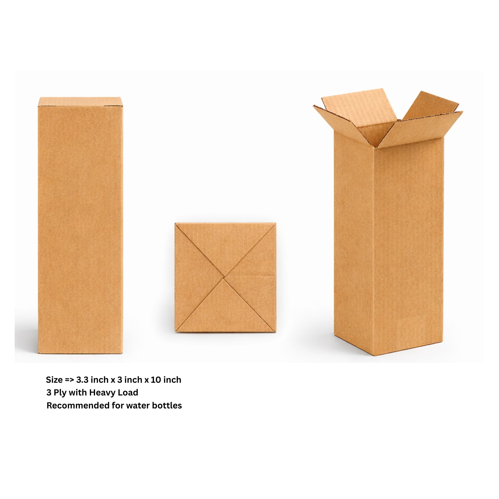 Corrugated Cardboard Shipping Boxes 3.3 x 3.3 x 10 Inch mark rtd