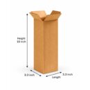 Corrugated Cardboard Shipping Boxes 3.3 x 3.3 x 10 Inch