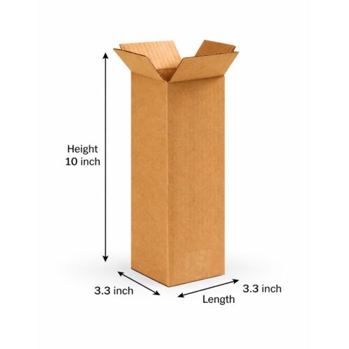 Corrugated Cardboard Shipping Boxes 3.3 x 3.3 x 10 Inch