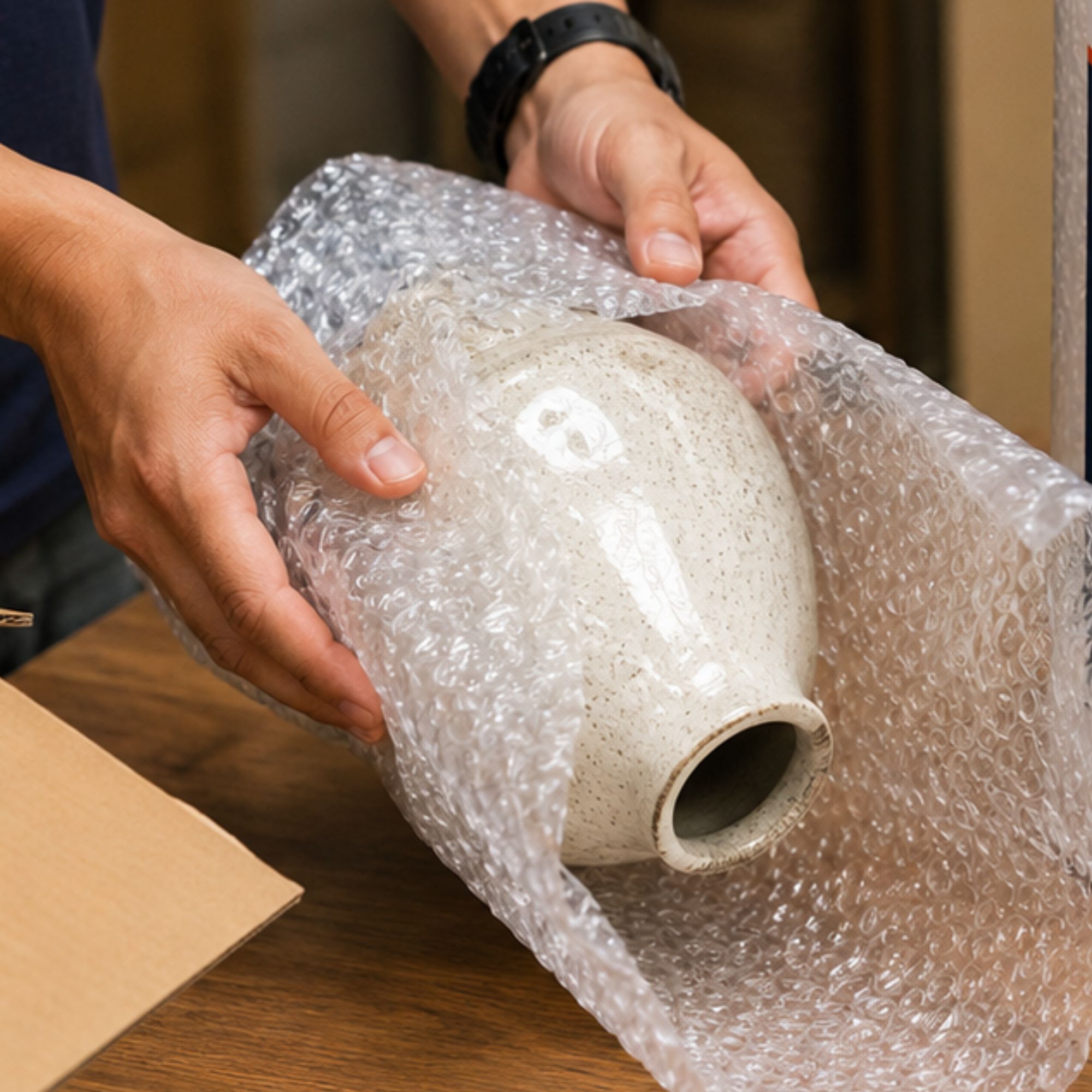 Bubble Wrap Roll 70 GSM - 1 Meter x 100 Meter Air Bubble Packaging Roll for Fragile Item Protection, Shipping & Moving - Image 3