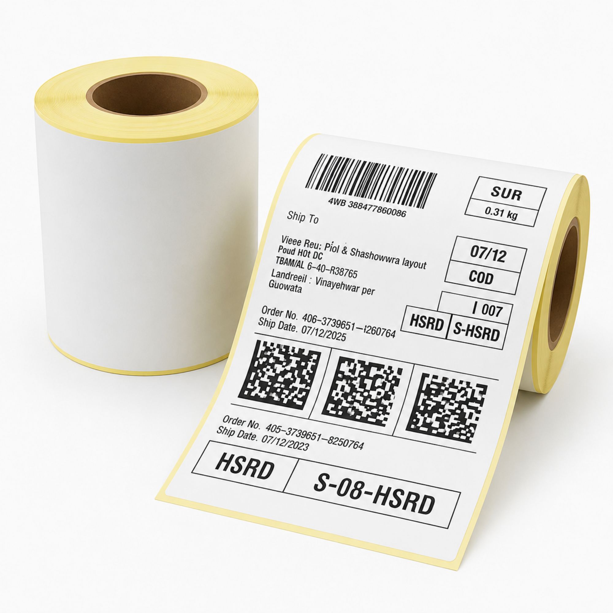 4x6 Inch Direct Thermal Shipping Label Roll | Yellow Liner DT Roll for Amazon, Flipkart & Meesho | MarkRTD